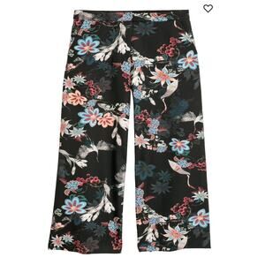 H&M Floral Flared Pants Womens 12 Business Casual Pockets